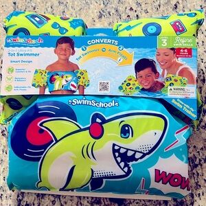 SwimSchool 2-in-1 Blue Shark Training Vest Ages 4-6 NWT